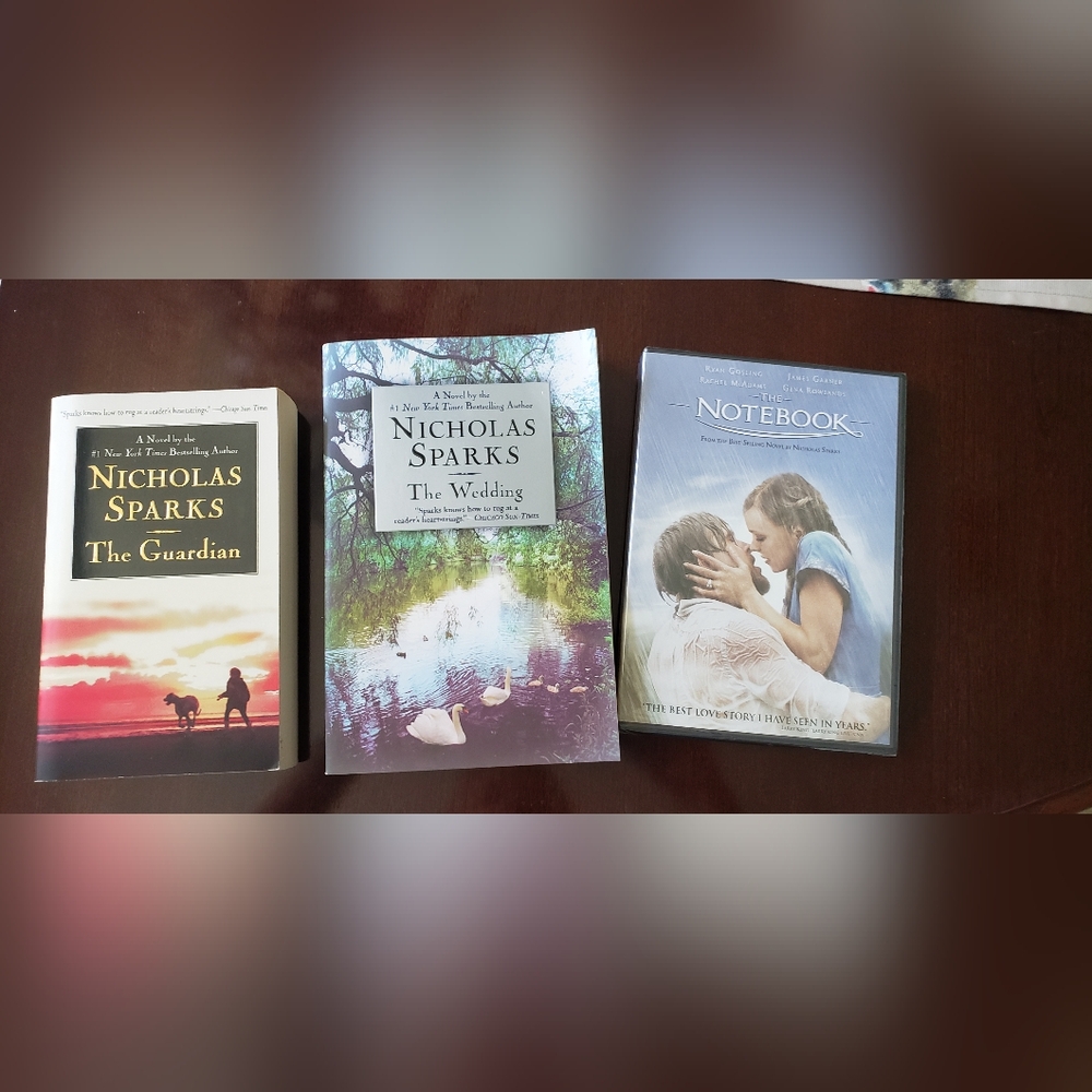 Nicholas Sparks Books-The Guardian & The Wedding, and DVD-The Notebook